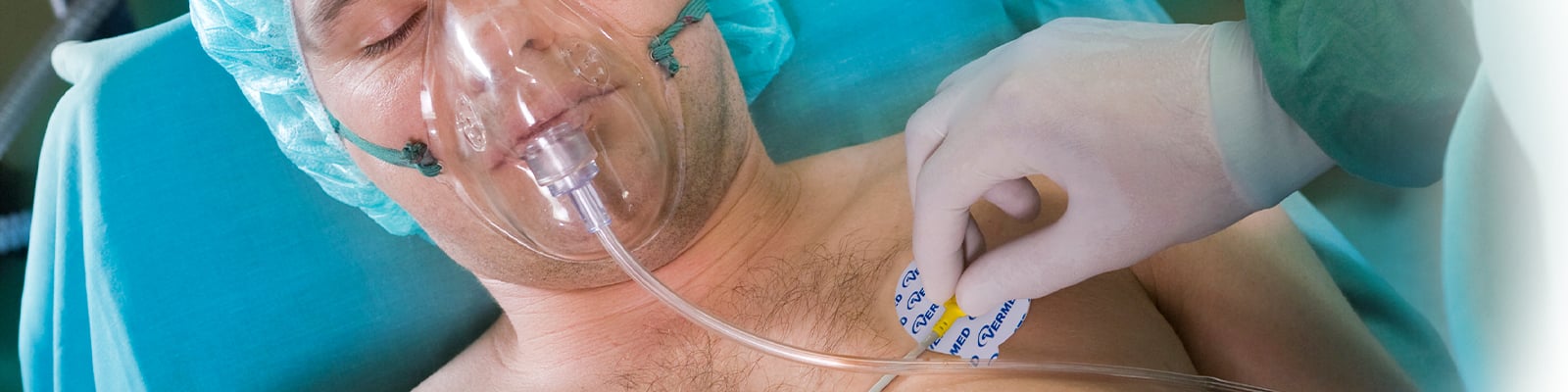 ECG Electrodes on patient